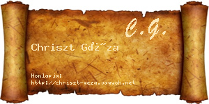 Chriszt Géza névjegykártya